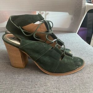 Diba Green Suede Heels - Size 8